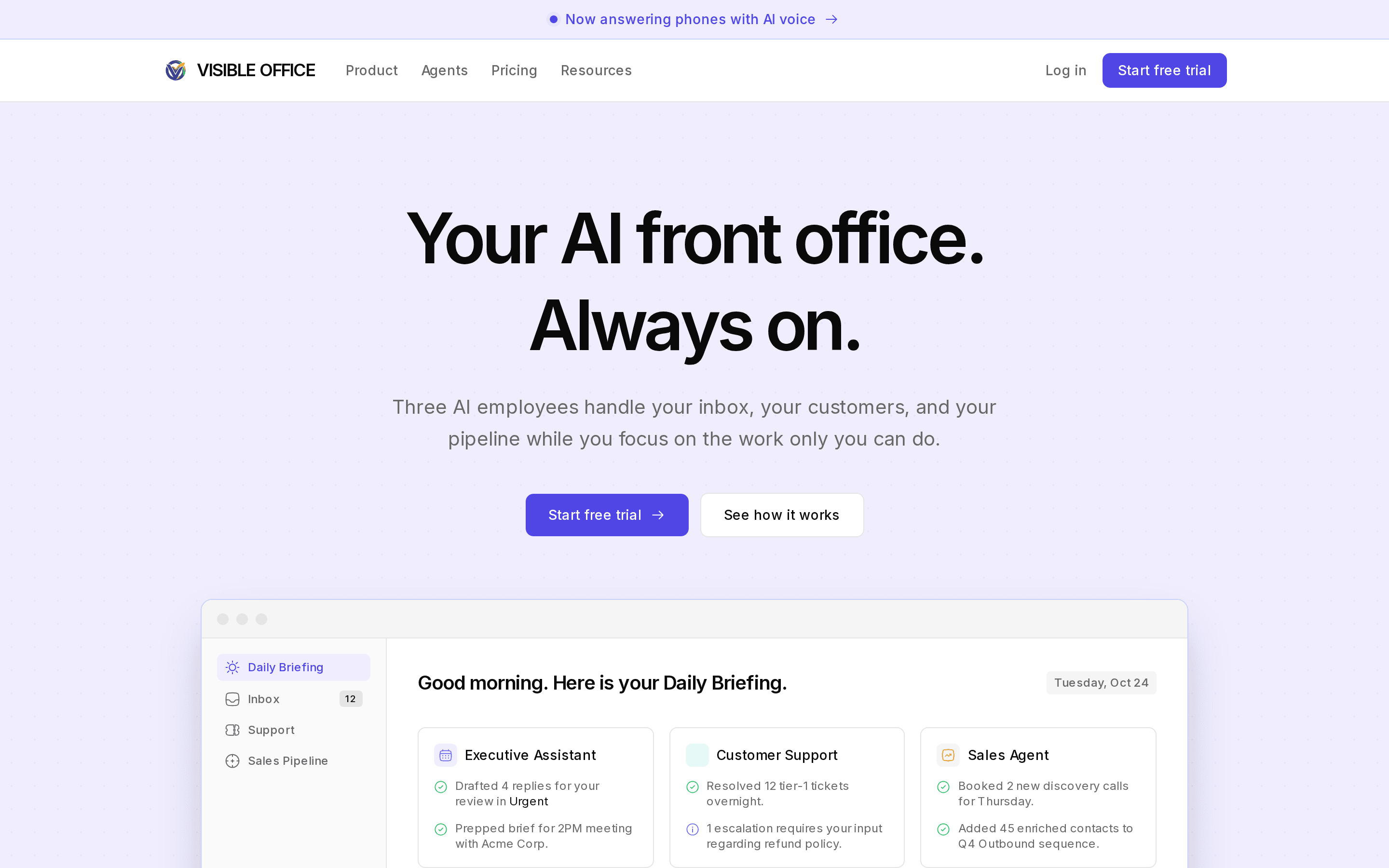 Visible Office — An AI front office that never clocks out.